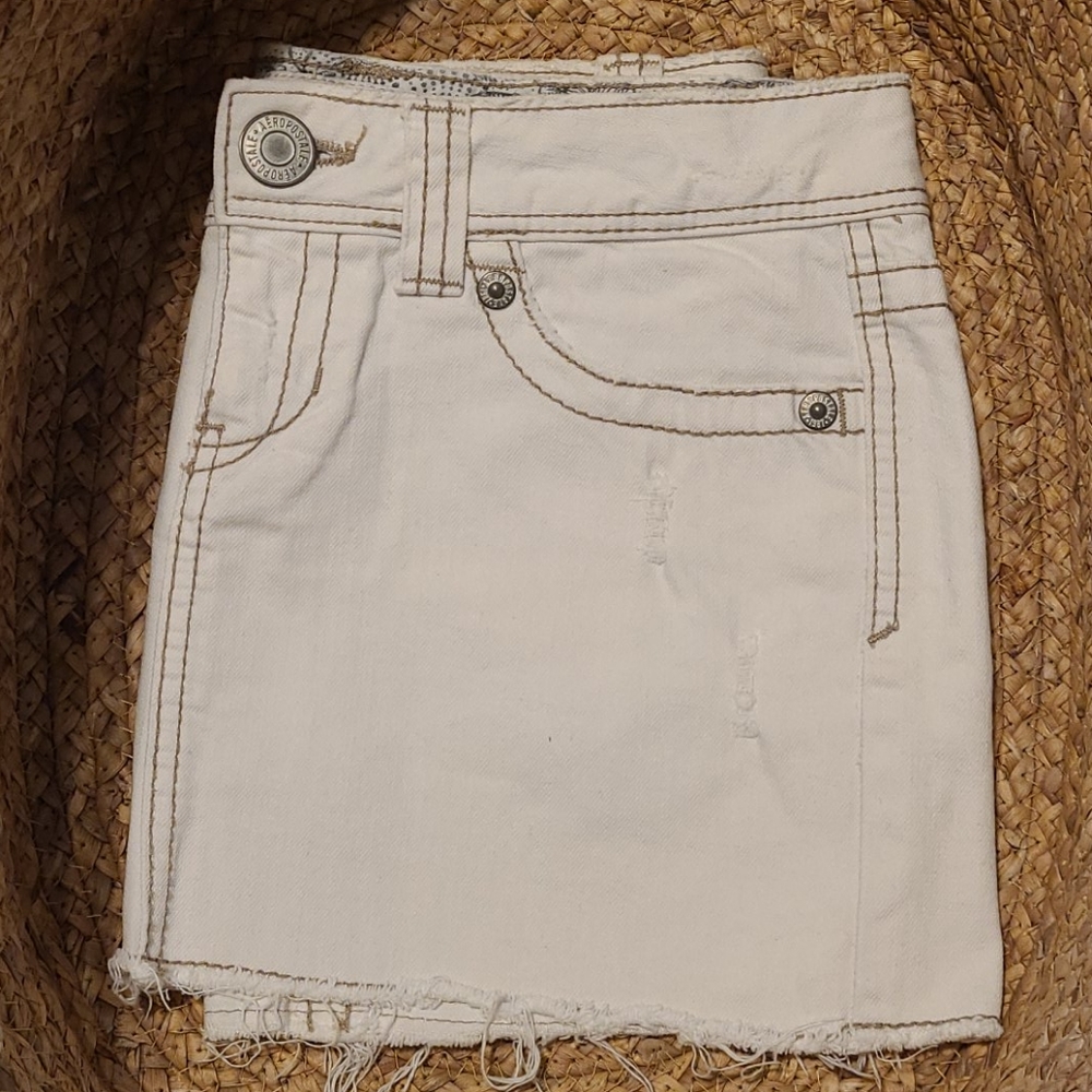 White Denim mini skirt